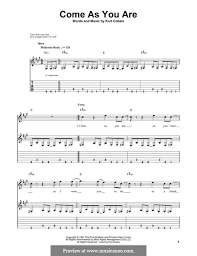Come As You Are Nirvana By K Cobain Guitar Lessons Songs Guitar Tabs Songs Ukulele Fingerpicking Songs
