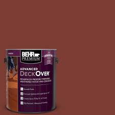 behr premium advanced deckover 1 gal sc 330 redwood smooth solid color exterior wood and concrete coating