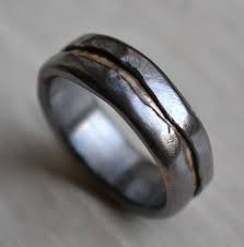 Mens Wedding Band Rustic Fine Silver And Brass Ring Etsy Mens Wedding Bands Mens Wedding Rings Rings For Men