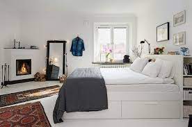 The More I See Ikea S Brimnes Bed Frame Storage The More I It Scandinavian Design Bedroom Small Bedroom Ideas On A Budget Small Bedroom