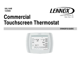 The comfortsense 7500 commercial thermostat from lennox offers advanced control. Lennox Commercial Touchscreen Thermostat Owner S Manual Pdf Download Manualslib