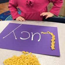 Macaroni Names Tayloteach Preschool Preschoolart Finemotorskills Macaroni Crafts Lettero Preschool Art Activities Babysitting Crafts Macaroni Crafts