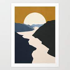 Buy Abstract Art Landscape 5 Art Print By Thindesign Worldwide Shipping Available At Society6 Com Just O Canvas Art Painting Easy Canvas Art Diy Canvas Art