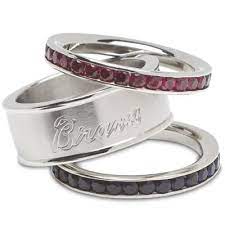 Atlanta Braves Team Logo Crystal Stacked Ring Set Georgia Bulldogs Georgia Dawgs Stacking Ring Set
