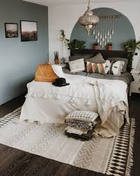 Boho Bedroom Grey Bedroom Grey Wall Pompom Blanket Pillows Tassels Desenio Bohemian Interior Tatjanas World Gray Bedroom Walls Gray Bedroom Bedroom Interior