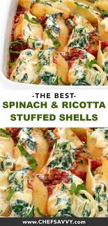 Easy Spinach And Ricotta Stuffed Shells Chef Savvy Recipe In 2020 Italian Dinner Recipes Recipes Stuffed Shells Recipe