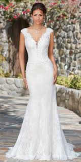 Fabulous Lace V Neck Neckline Natural Waistline Mermaid Wedding Dress With Lace Appliques Beadings Wedding Dresses Lace Wedding Dresses Pink Wedding Dresses