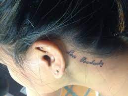 Love Fearlessly Behind The Ear Tattoos Tattoo Behind Ear Feminine Tattoos