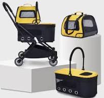 Professional Factory Wholesale Strong Large Multiple Foldable Luxury Dog  and Cat Pram Twin 3 in 1 Pet Stroller 4 Wheels