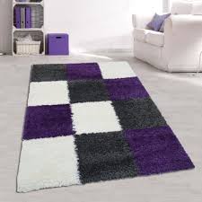 Designer teppich moderner teppich wohnzimmer teppich kurzflor teppich mit konturenschnitt karo muster lila grau weiss schwarz größe 120x170 cm 4 9 von 5 sternen 30 55 00 55 00. Jugendstil Teppich Hochflor Karo Muster Grau Lila Weiss Teppich4kids