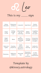 Leo Bingo Zodiac Leo Bingo Card Leo Bingo Instagram Leo Bingo Template Leo Facts Leo Astrology Leo Men Leo Zodiac Quotes Bingo Template Leo Zodiac Facts