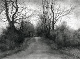 Black And White Road Drawing Charcoal Drawing Landscape Ad Barn Charcoal Drawing Landscape Drawings Road Painting
