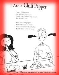 Funny Children S Poem About Eating A Chili Pepper Great For Classroom Activities Common Core First 1st Grad Funny Poems For Kids Kids Poems Short Funny Poems