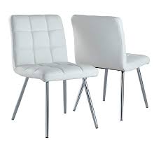 Monarch Specialties White Leather Look Chrome Metal 2 Piece Dining Chair 32 Inch Dining Chairs Faux Leather Dining Chairs White Dining Chairs