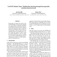 Nécessaire] de la région qui deviendra. Uni Due Student Team Tackling Fact Checking Through Decomposable Attention Neural Network Acl Anthology