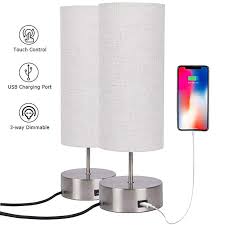 Touch Control Table Lamp Bedside With Usb Charging Port 3 Way Dimmable Touch Lamps With Sand Nickel Base And In 2020 Touch Lamp Bedside Table Lamps Living Room Office