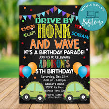 Template Free Quarantine Birthday Invitation Card Drive By Birthday Party Invitation Template Instant Download In 2020 Party Invite Template Birthday Party Invitation Templates Custom Birthday Invitations