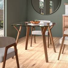 Thornton Mid Century Modern Dining Table Reviews Allmodern In 2020 Midcentury Modern Dining Table Small Square Dining Table Glass Top Dining Table