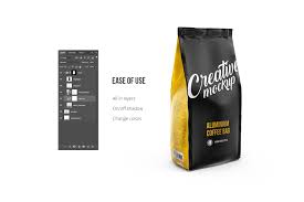 Coffee Pouch Mockup Front 3 4 View Mockup Coffee Pouch