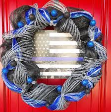 Big and beautiful deco mesh wreaths are the hottest trend going! Thin Blue Line Deco Mesh Wreath Kelly Lynn S Sweets And Treats