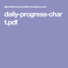 Daily Progress Chart Pdf Homeschool Ideas Daily Progress