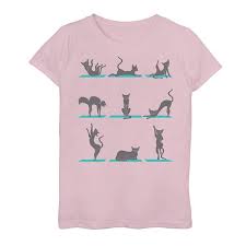 It is the best combination since heat and yoga! Girls 7 16 Yoga Kitty Cat Lineup Graphic Tee