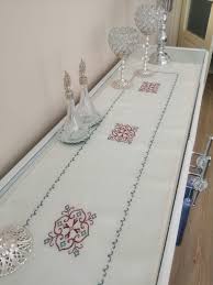 Rectangle Embroidered Custom Table Runner Housewarming Linen Tablecloth Gift Cross Stitch Table Deco In 2020 Custom Table Cloth Table Covers Wedding Flower Placemats