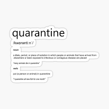 Quarantine Definition Stickers Redbubble