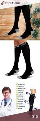 Unisex Compression Socks 15 20 Mmhg Black L Xl Brand New Material Exclusive Wicking And Quick Drying Fibe Compression Socks Traveling Pregnant Women Shopping