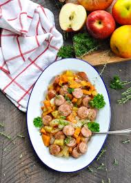 This link is to an external site that may or may not meet accessibility guidelines. Dump And Bake Sausage Apples Sweet Potatoes The Seasoned Mom