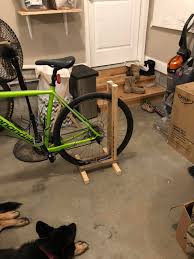 Building a homemade wooden motorcycle lift. Diy Bike Stand Saved About 27 Not Letting My Wife Buy One Bicycling