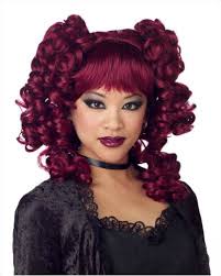 Wigs — hairpieces — extensions get free shipping on your order! Name Brand Wigs Goth Curls Burgundy Halloween Wig By California Costumes Wigglytuff Net