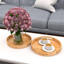 Only 1 available and it's in 2 people's carts. Zhuoyue Round Serving Tray With Handles Ottoman Food Wooden Bamboo Circle Tray For Coffee Table Serving Trays Serving Dishes Trays Platters Rebeltech Com