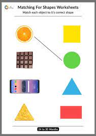 Free Printable Matching Shapes Worksheets For 24 30 Months Ira Parenting Shapes Worksheets Fun Worksheets For Kids Math Activities Preschool