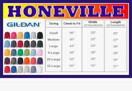 Gildan Sweatshirt Size And Color Chart