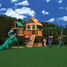 Gorilla Playsets Woodbridge Cedar Swing Set 01 1015 The Home Depot Swing Set Playset Outdoor Wooden Playground Sets