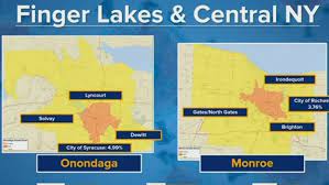 This map represents the coverage of orange 2g, 3g, 4g and 5g mobile network. Portions Of Monroe Onondaga Counties Designated As Orange Zone Wham