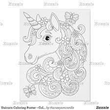 Unicorn Coloring Poster Colorable Unicorn Poster Zazzle Com In 2020 Unicorn Coloring Pages Unicorn Poster Printable Christmas Coloring Pages