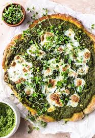 Gluten Free Spinach Pesto Pizza Recipe Pesto Pizza Veggie Dinner Best Vegetarian Pizza Recipe