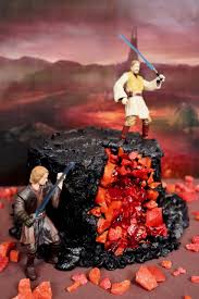 Obi Wan And Anakin Mustafar Cake Inspired By Star Wars Revenge Of The Sith Star Wars Star Wars Party Food Obi Wan