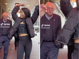 A TikToker caught the moment Bernie Sanders walked through her TikTok dance