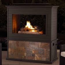 This option features a gas or electric fireplace built with a complete surrounding mantel. Sunjoy 63 In Tahoe Steel Fireplace 110505001 The Home Depot Outdoor Fireplace Kits Outdoor Fireplace Propane Fireplace