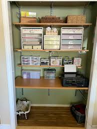 An arched open doorway connects the serene bedroom to the en. Organized Craft Room Gardening Nirvana