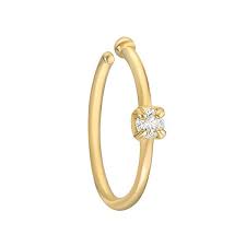 Diamond nose stud, tiny small 14k solid gold and real diamond nose ring piercing, minimalist dainty delicate style, 20g, l back shape, handmade nose jewelry 3.5 out of 5 stars 9 $89.90 $ 89. 14k Gold 1 7 Mm Diamond Accent Open Hoop Nose Ring