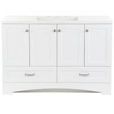 Glacier Bay Lancaster 48 In W X 19 In D Bathroom Vanity In White With Cultured Marble Vanity Top In White With White Sink Lc48p2 Wh The Home Depot In 2020 Cultured