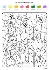 coloriage magique des abeilles et fleurs tidou fr en 2021 printemps maternelle lego arc-en-ciel