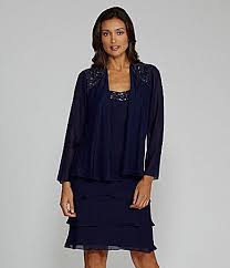 For Grandmother Of The Bride Jr Nites Petites Sequindetail Chiffon Jacket Dress Dillards Jacket Dress Chiffon Jacket Casual Formal Dresses
