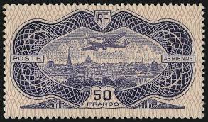 Burele France Poste Aerienne 50 Francs Rare Stamps Postage Stamps Old Stamps