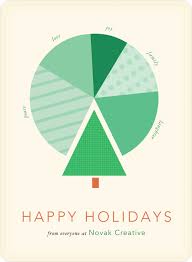 Tree Pie Chart For Business Holiday Cards Creative Holiday Cards Corporate Holiday Cards Company Christmas Cards