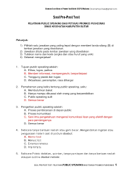 Maybe you would like to learn more about one of these? Soal Pre Pos Test Public Speaking Pdf